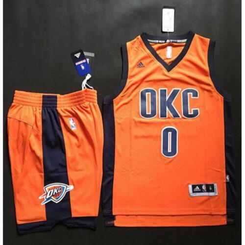 68648d3a61e54_1 Thunder #0 Russell Westbrook Orange Alternate A Set Stitched NBA Jersey