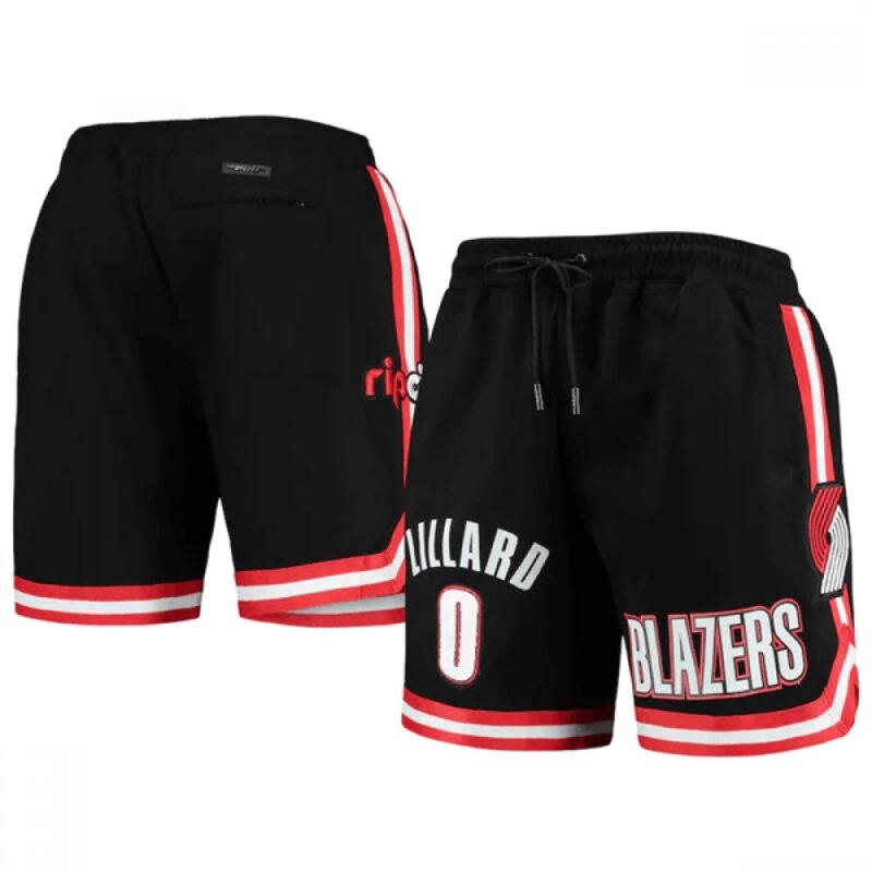 68648d5d5e21f_1 Men's Portland Trail Blazers #0 Damian Lillard Black Shorts