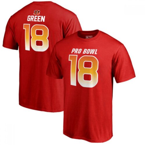 m12023122632737_1 Bengals #18 A.J. Green AFC Pro Line 2018 NFL Pro Bowl Red T-Shirt