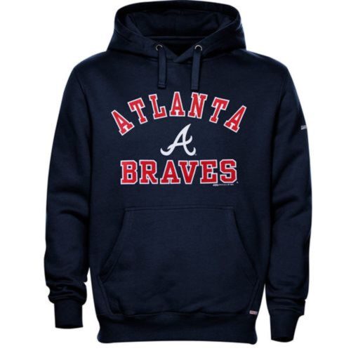 m1202401170043_1 Atlanta Braves Fastball Fleece Pullover Navy Blue MLB Hoodie