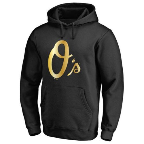 m1202401170063_1 Baltimore Orioles Gold Collection Pullover Hoodie Black