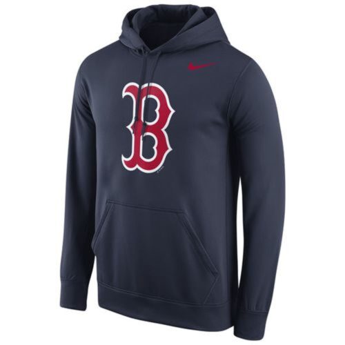 m1202401170096_1 Boston Red Sox Logo Performance Pullover Navy MLB Hoodie