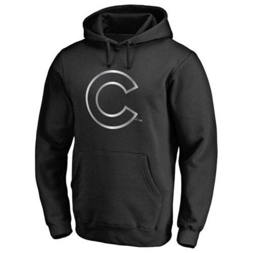 m1202401170177_1 Chicago Cubs Platinum Collection Pullover Hoodie Black