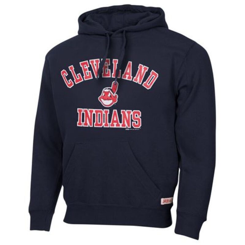 m1202401170233_1 Cleveland indians Fastball Fleece Pullover Navy Blue MLB Hoodie