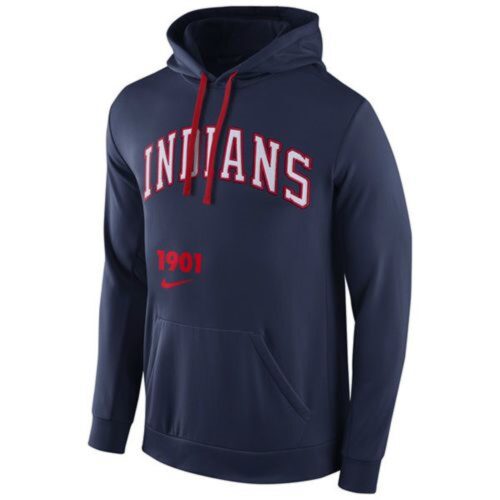 m1202401170234_1 Cleveland indians Cooperstown Performance Pullover Navy Blue MLB Hoodie