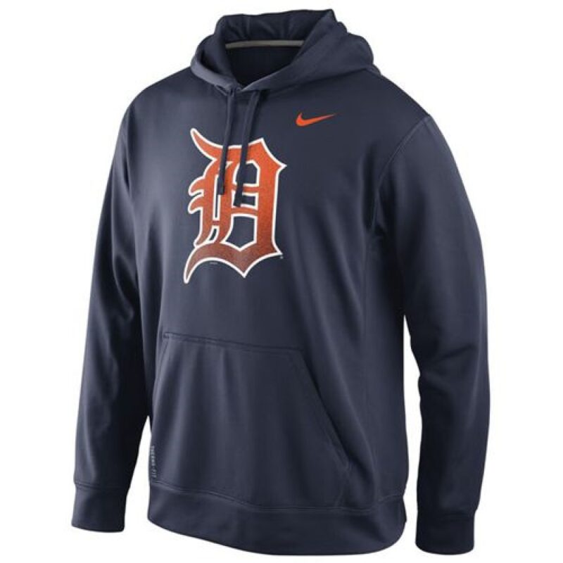 m1202401170273_1 Detroit Tigers Logo Performance Navy Blue MLB Hoodie
