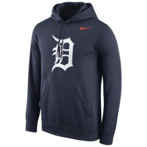 m1202401170274_1 Detroit Tigers Logo Performance Pullover Navy MLB Hoodie