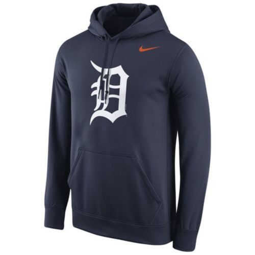 m1202401170274_1 Detroit Tigers Logo Performance Pullover Navy MLB Hoodie