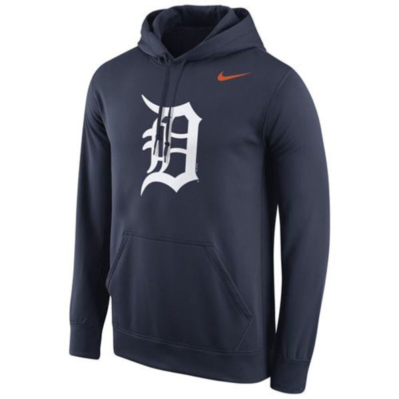 m1202401170274_1 Detroit Tigers Logo Performance Pullover Navy MLB Hoodie