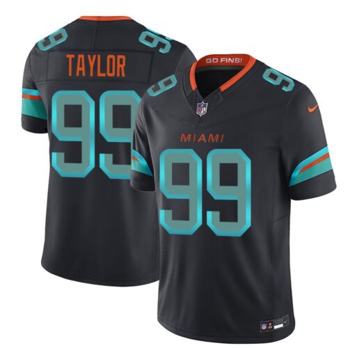 m1202509040037_1 Youth Miami Dolphins #99 Jason Taylor Black Rivalries Collection F.U.S.E. Vapor Limited Stitched Jersey