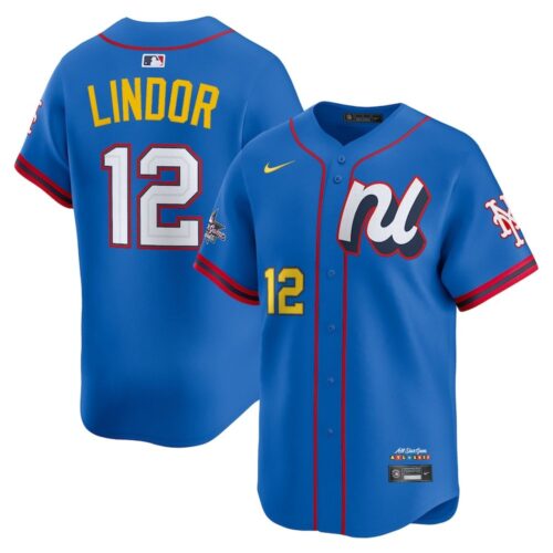 m20250703003_1 Men's National League #12 Francisco Lindor Nike Blue 2025 All-Star Edition Limited Player Jersey