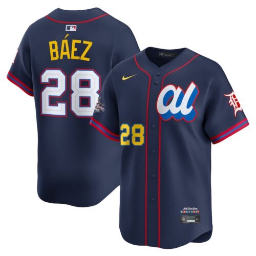 m20250703006_1 Men's American League #28 Javier Baez Nike Navy 2025 All-Star Edition Limited Player Jersey
