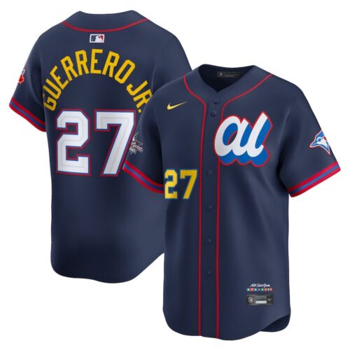 m20250703014_1 Men's American League #27 Vladimir Guerrero Jr. Nike Navy 2025 All-Star Edition Limited Player Jersey