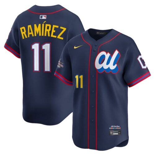 m20250703016_1 Men's American League #11 Jose Ramirez Nike Navy 2025 All-Star Edition Limited Player Jersey