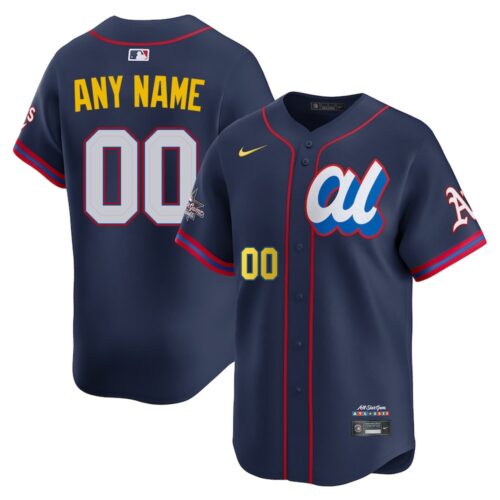 m20250703052_1 Men's American League Custom Nike Navy 2025 All-Star Edition Limited Player Jersey