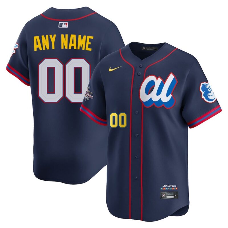 m20250703056_1 Men's American League Custom Nike Navy 2025 All-Star Edition Limited Player Jersey