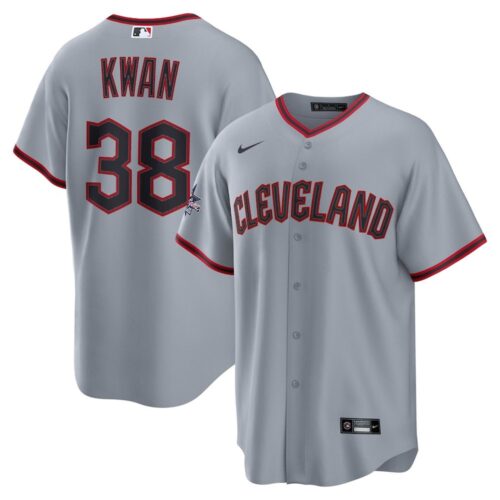 m20250716078_1 Youth Cleveland Guardians #38 Steven Kwan Nike Gray 2025 MLB All-Star Game Road Replica Player Jersey