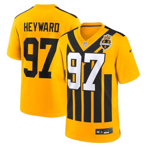 m202507240049_1 Youth Pittsburgh Steelers #97 Cameron Heyward Nike Gold Alternate 1933 Throwback Game Jersey