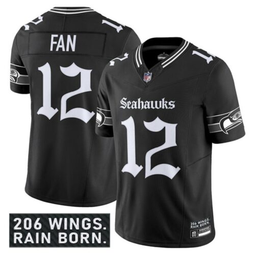 m20250821027_1 Men's Seattle Seahawks #12 Fan Black 2025 F.U.S.E. 'Gothic Rain City Shadows Edition' Vapor Limited Stitched Football Jersey