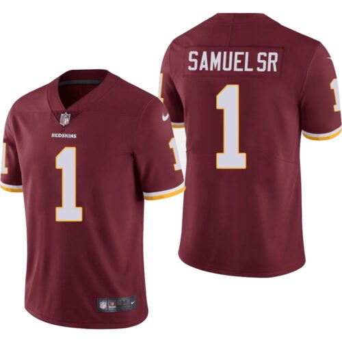 m20250821132_1 Men's Washington Commanders #1 Deebo Samuel Burgundy Vapor Stitched Football Jersey