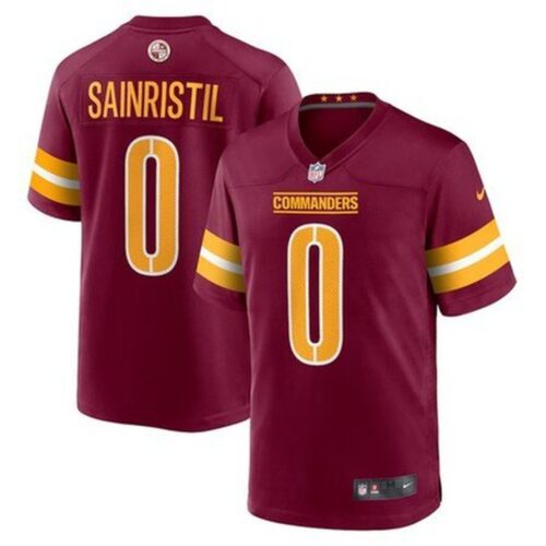 m20250821145_1 Men's Washington Commanders #0 Mike Sainristil Nike Burgundy Game Jersey