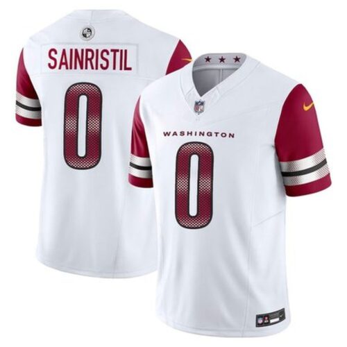 m20250821147_1 Men's Washington Commanders #0 Mike Sainristil Nike White F.U.S.E. Vapor Limited Stitched Football Jersey