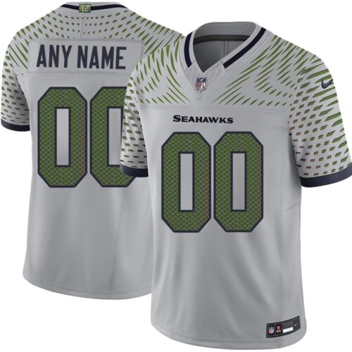 m20250901040_1 Youth Seattle Seahawks Custom Gray Rivalries Collection F.U.S.E. Vapor Limited Stitched Jersey