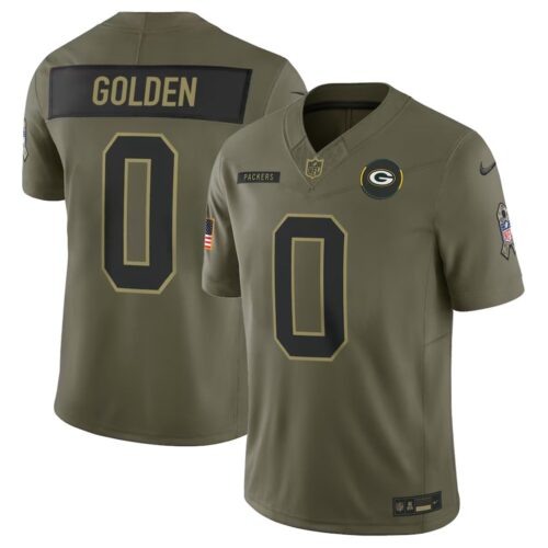 m202510040035_1 Men's Green Bay Packers #0 Matthew Golden Nike Olive 2025 Salute to Service Retired Limited Jersey