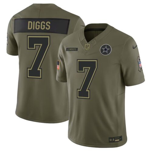 m202510040126_1 Youth's Dallas Cowboys #7 Trevon Diggs Nike Olive 2025 Salute to Service Retired Limited Jersey