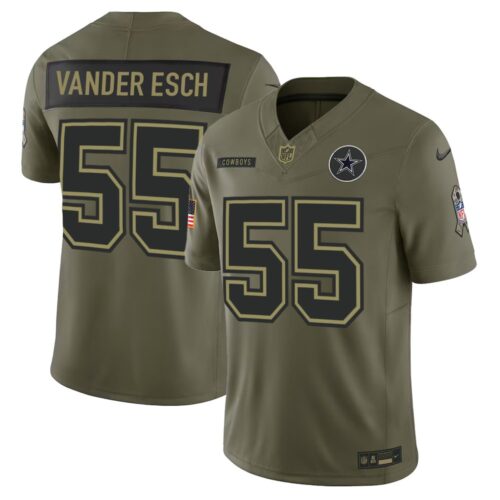 m202510040127_1 Youth's Dallas Cowboys #55 Leighton Vander Esch Nike Olive 2025 Salute to Service Retired Limited Jersey