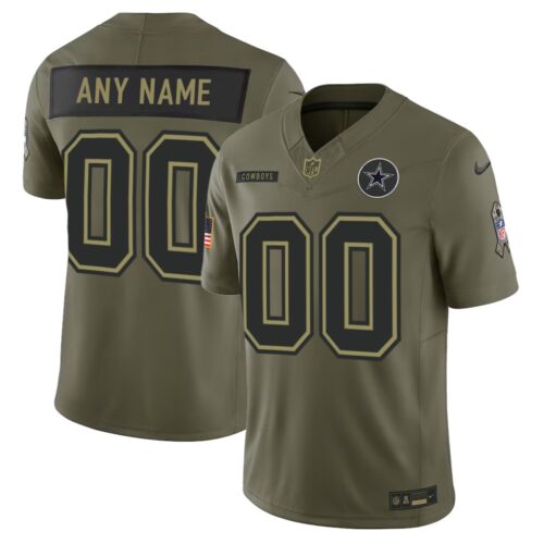 m202510040131_1 Youth's Dallas Cowboys Custom Nike Olive 2025 Salute to Service Retired Limited Jersey