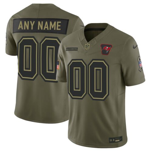 m202510040148_1 Youth's Tampa Bay Buccaneers Custom Nike Olive 2025 Salute to Service Retired Limited Jersey