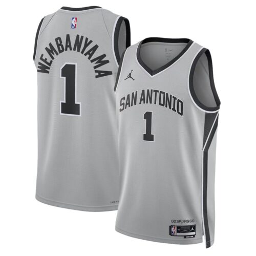 m202510310054_1 Men's San Antonio Spurs #1 Victor Wembanyama Grey 2025/26 Statement Edition Jersey