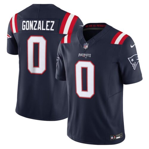 m20251115001_1 Men's New England Patriots #0 Christian Gonzalez Nike Navy Vapor F.U.S.E. Limited Jersey