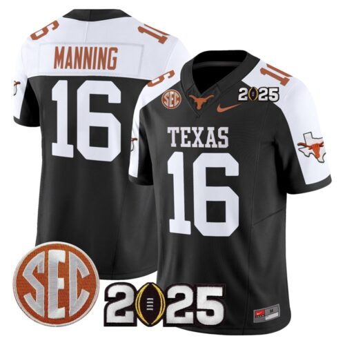 md20251014001_1 Men's Texas Longhorns #16 Arch Manning Black 2025 Stitched Jersey