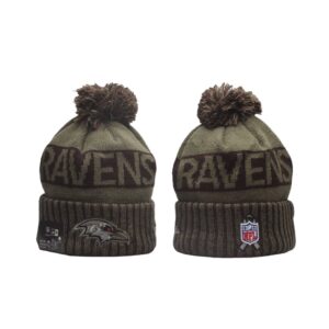 nh20251118003_1 Baltimore Ravens 2025 Salute to Service Knit Hat