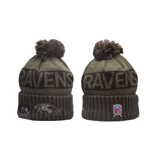 nh20251118003_1 Baltimore Ravens 2025 Salute to Service Knit Hat