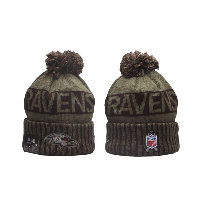 nh20251118003_1 Baltimore Ravens 2025 Salute to Service Knit Hat